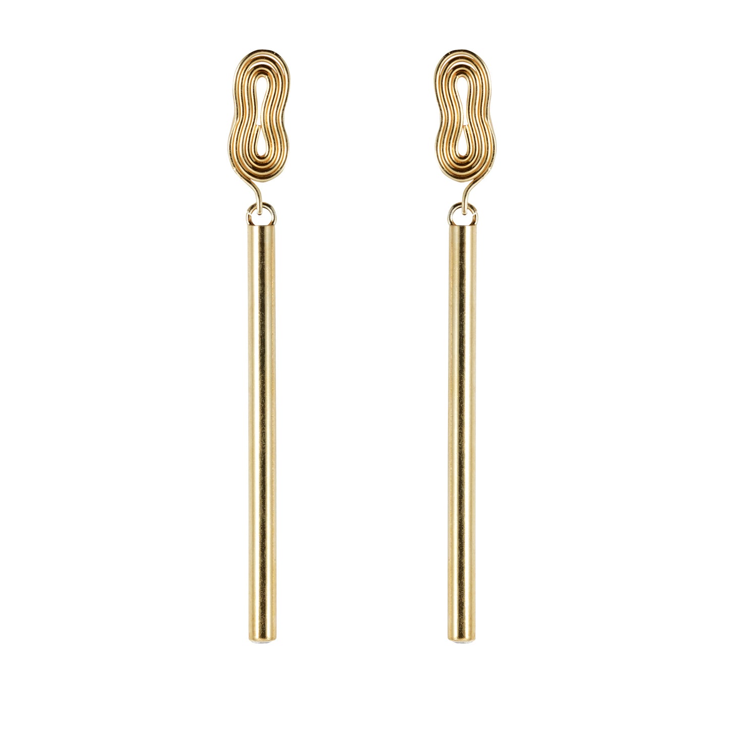 Gold Plated Earrings Standing Eight